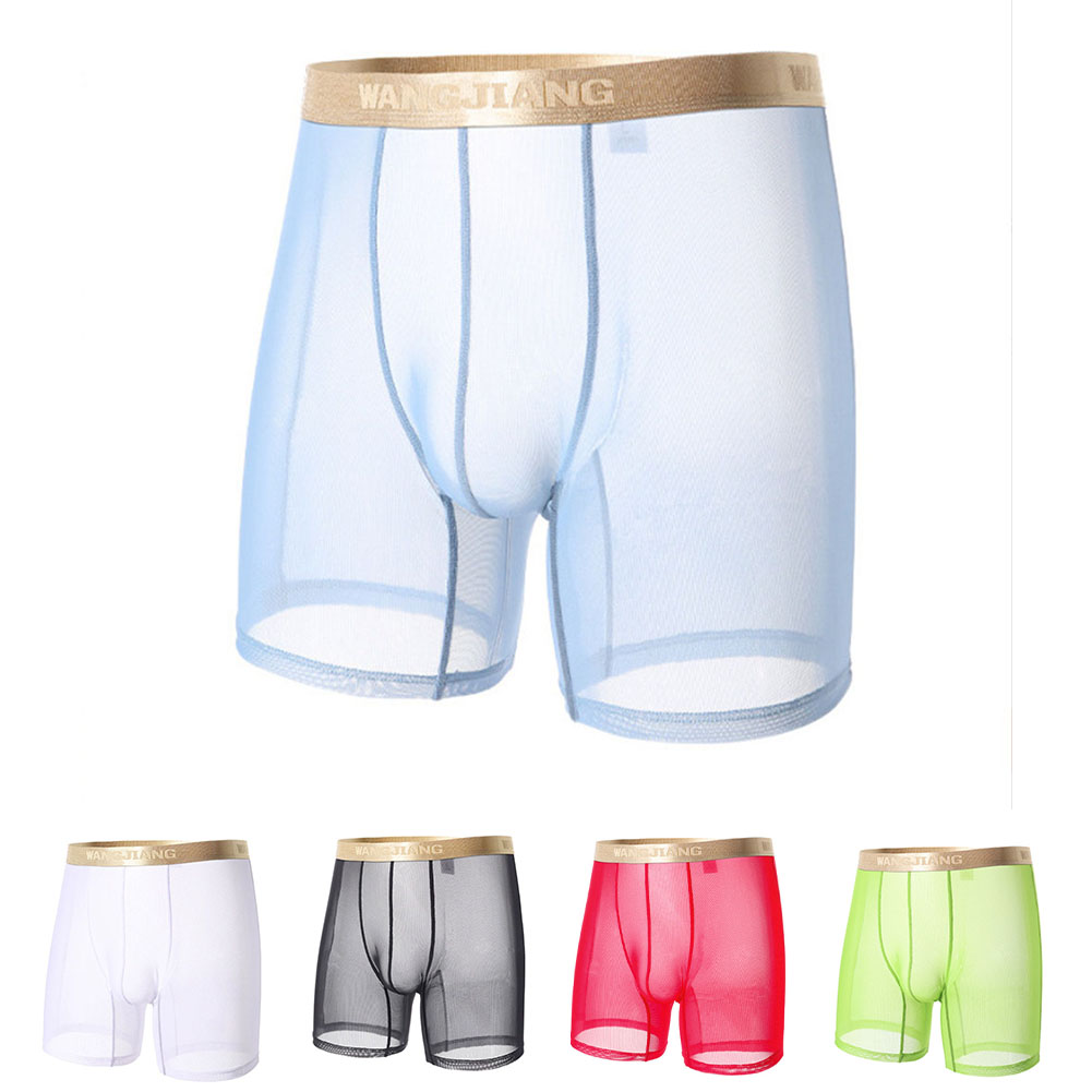 Boxer Shorts Modal - Men Mesh See Through Thin Seamless