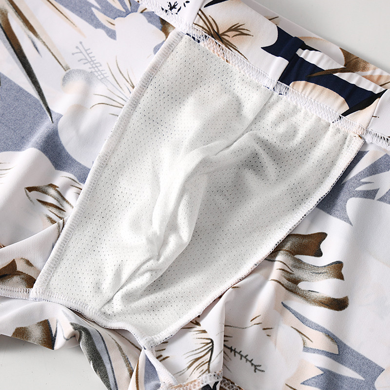 Men's Ice Silk Printed Swim Tr - Boxer Shorts Modal 评论和价格
