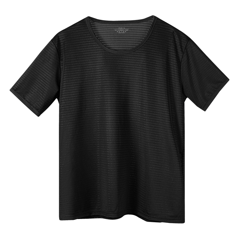 Men's Ice Silk Seamless T-Shir - Undershirt Crew Neck 评论和价格