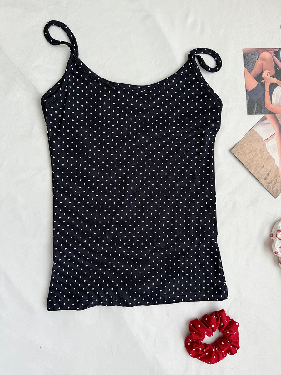 Navy Dot Ribbed Shorts Sets Wo - Tank Top Ribbed 评论和价格