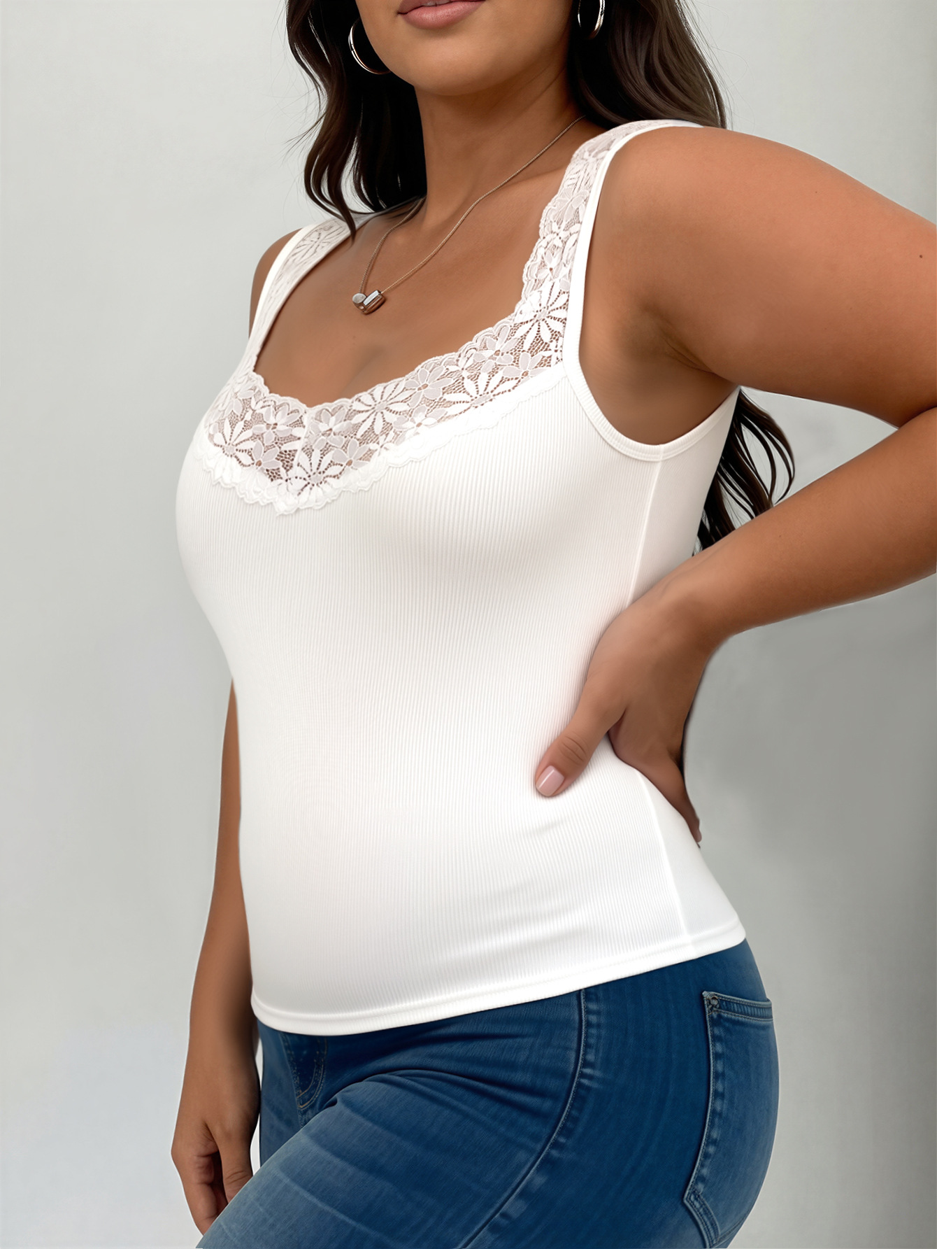 Y2K Women's plus Size V Neck T - Tank Top Ribbed 评论和价格